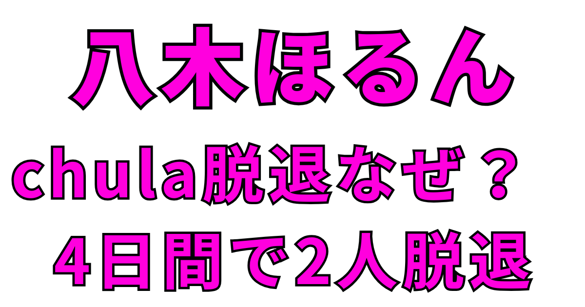 八木ほるん(chula) 脱退の理由とは?活動継続が困難とされた真相を解説