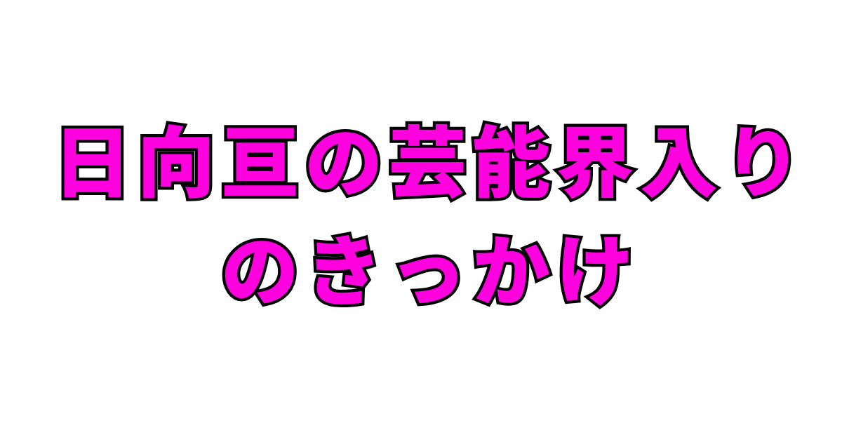 日向亘の芸能界入りのきっかけ
