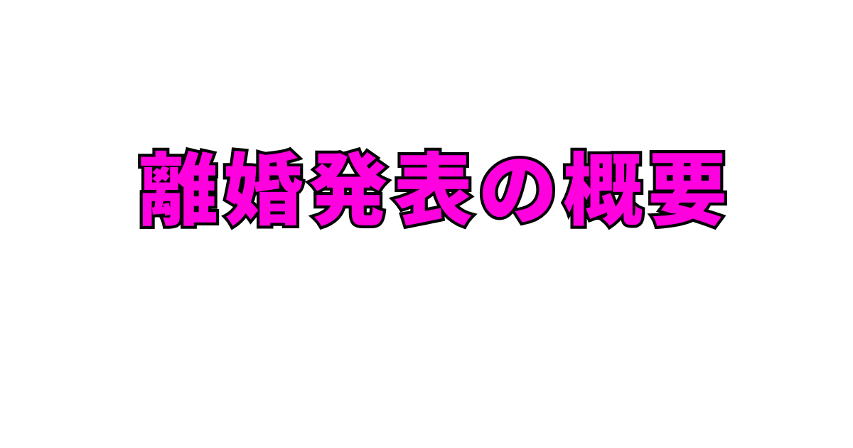 離婚発表の概要