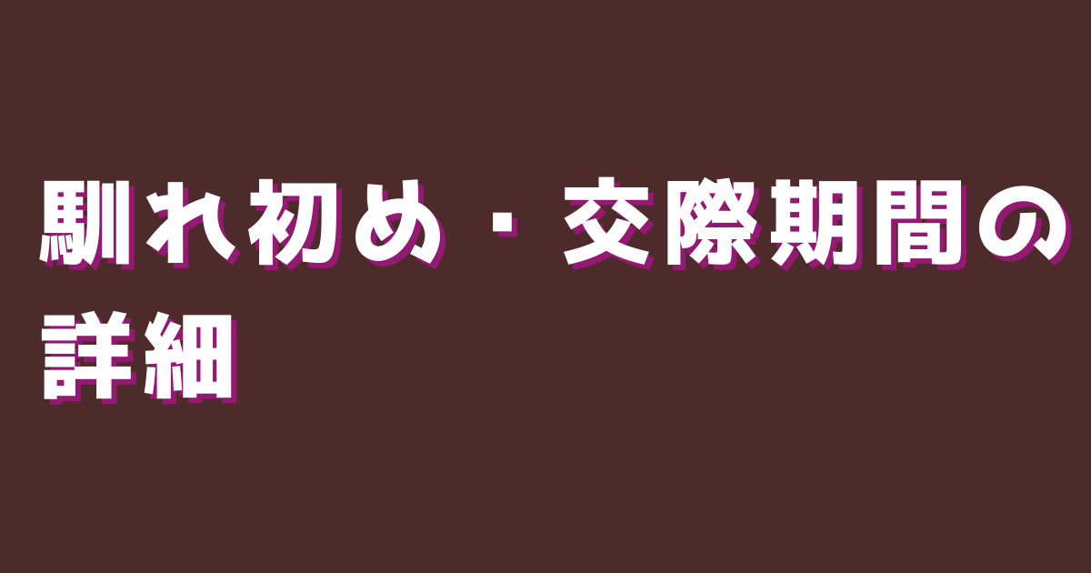 馴れ初め・交際期間の詳細