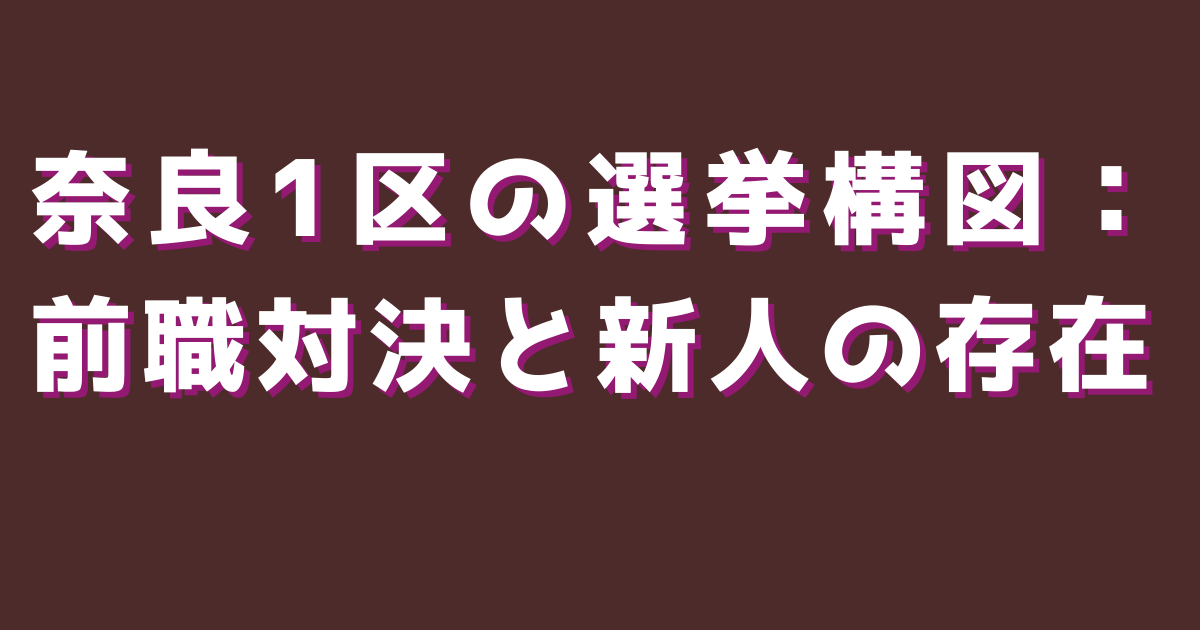 奈良1区の選挙構図:前職対決と新人の存在